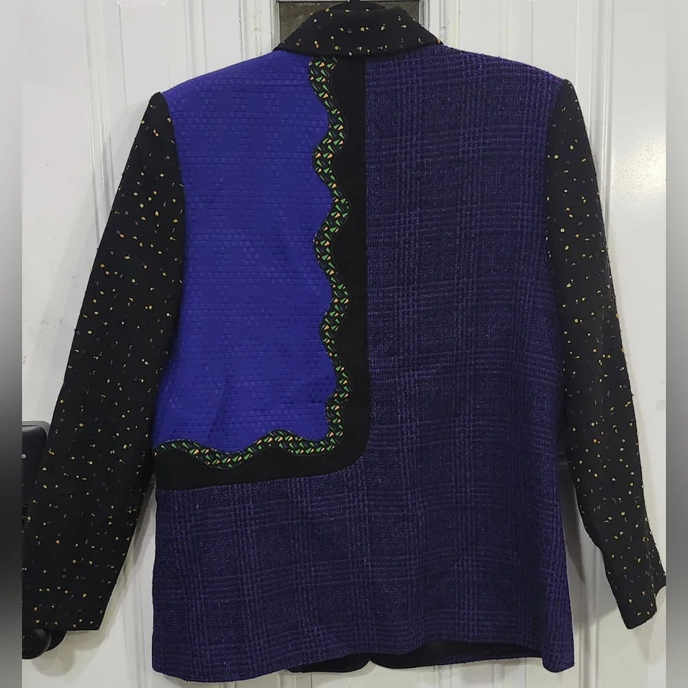 Canvasbacks 80s 90s Dark Colorful Abstract Blazer Women's Size Medium